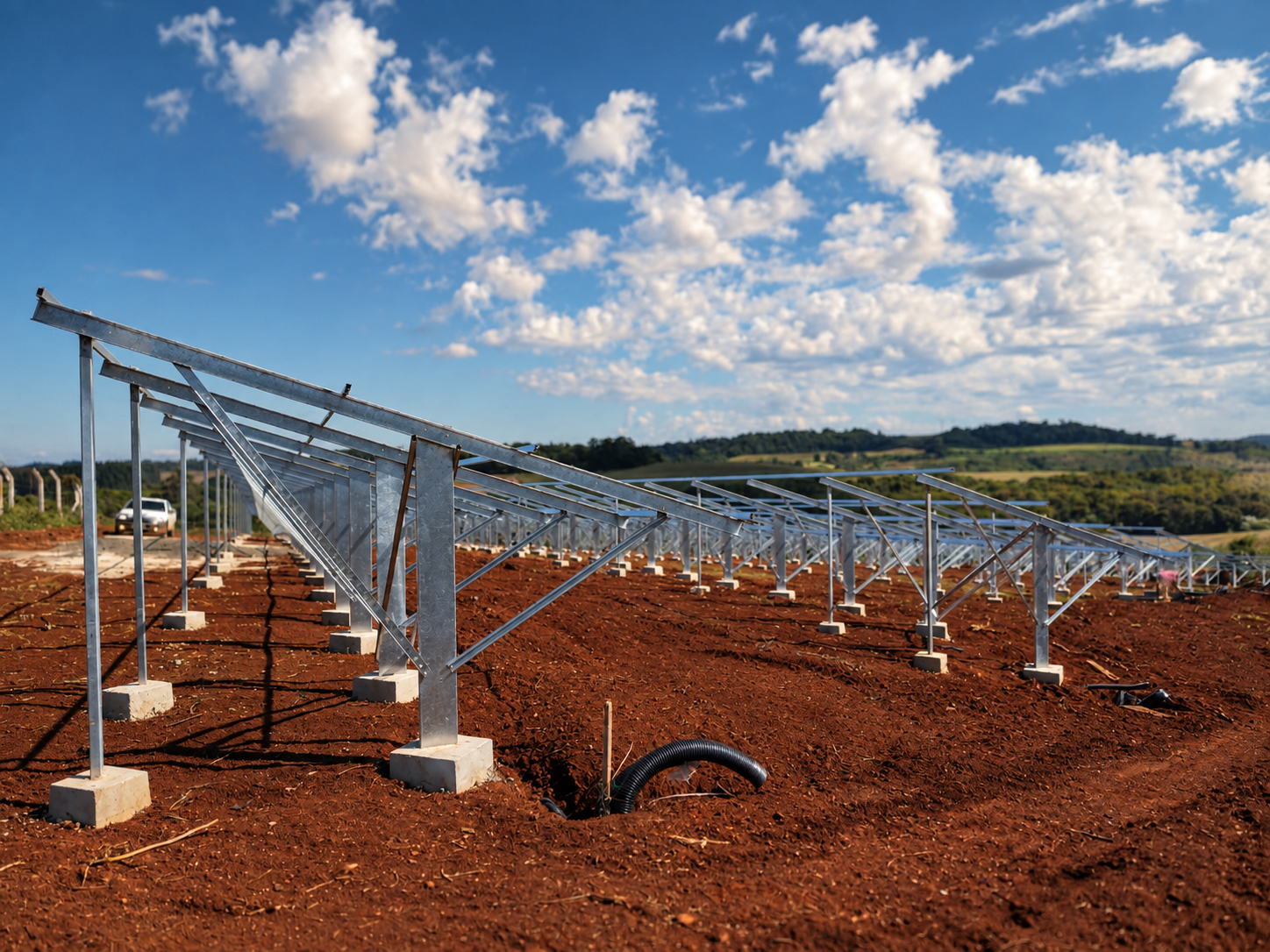 Instalação de Fazenda de Painéis Solares